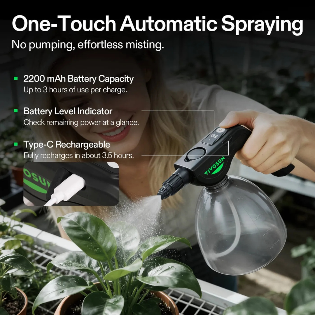 Vivosun Battery Powered Sprayer 0.5Gallon, Electric Spray Bottle USB Rechargeable, 2.2 Ah Battery