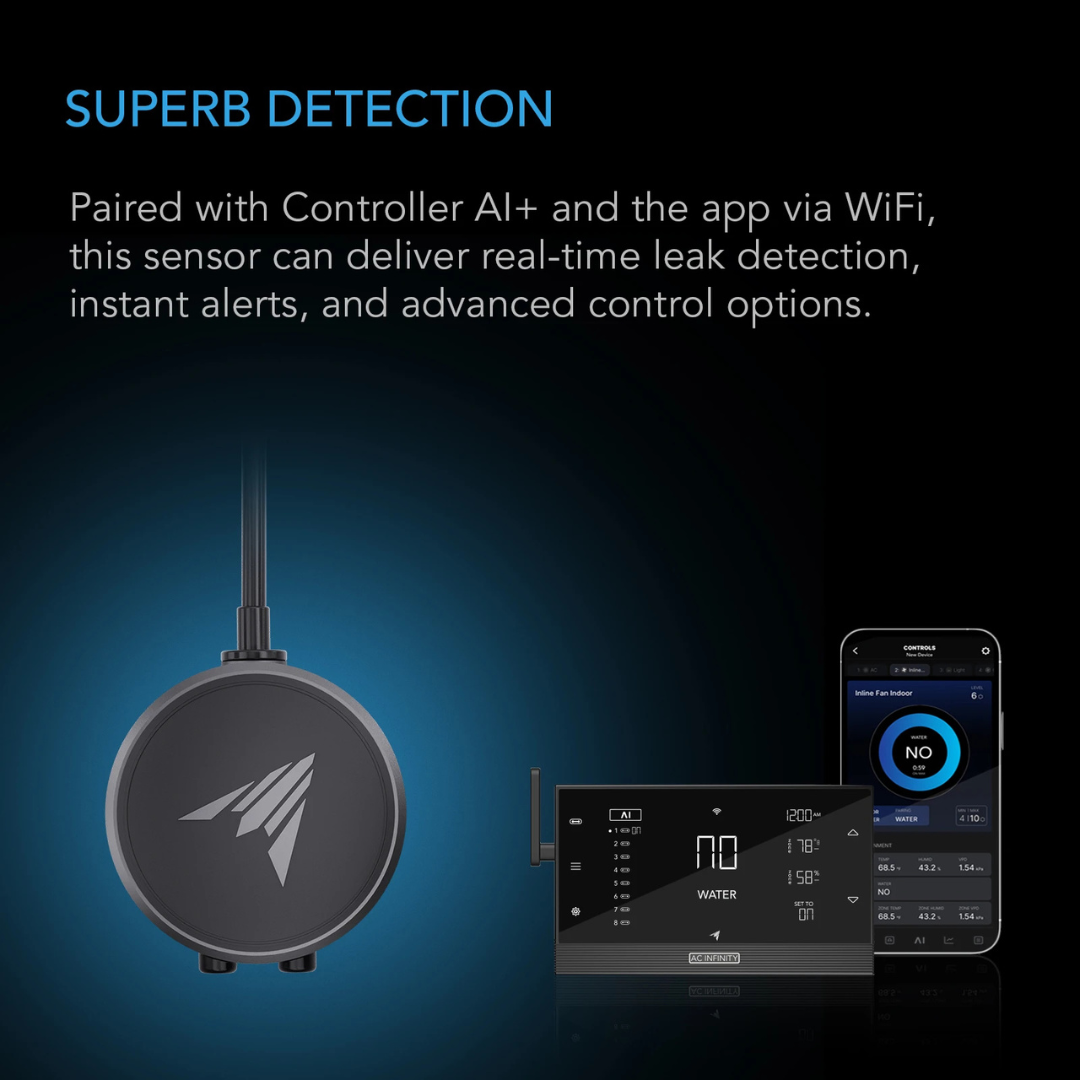 AC Infinity AI Water Sensor, for Liquid Presence Detection, IP68
