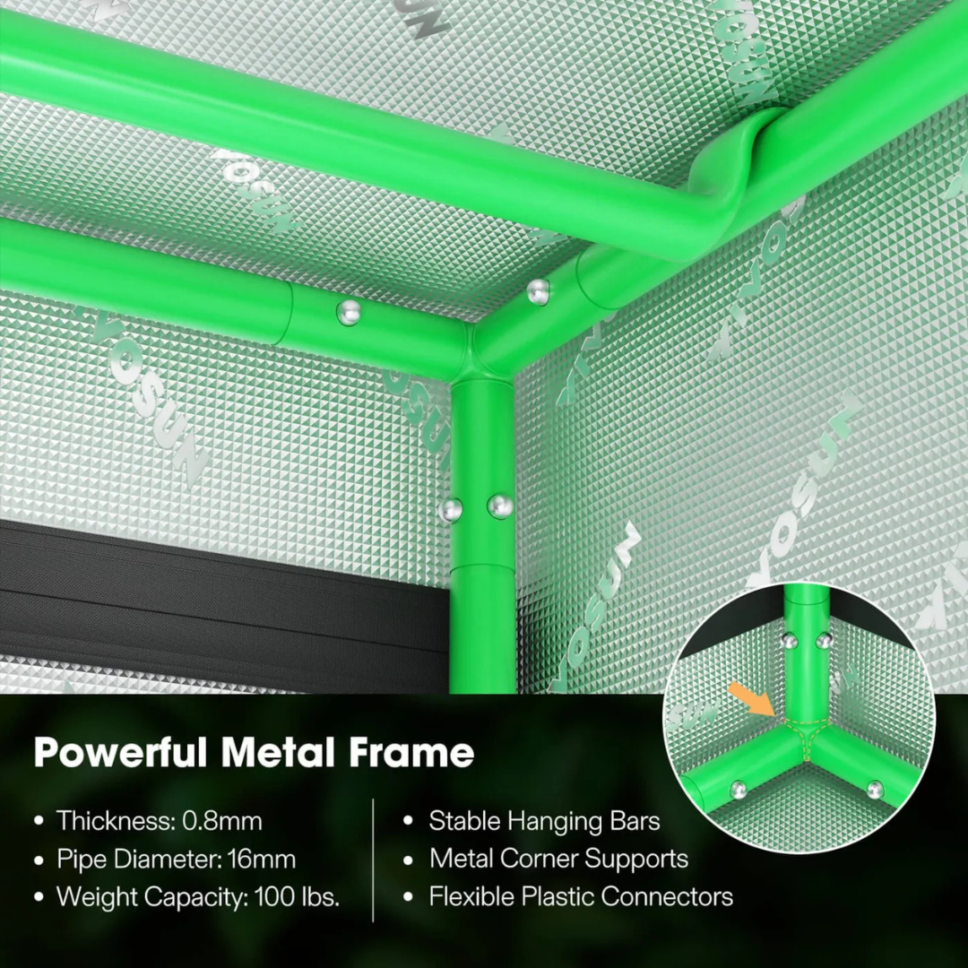 Vivosun 2-in-1 Grow Tent 4x9 D948, 12-16 Plants Use, with Multi-Chamber, 48″ x 108″ x 80″, For Indoor Plants Growing