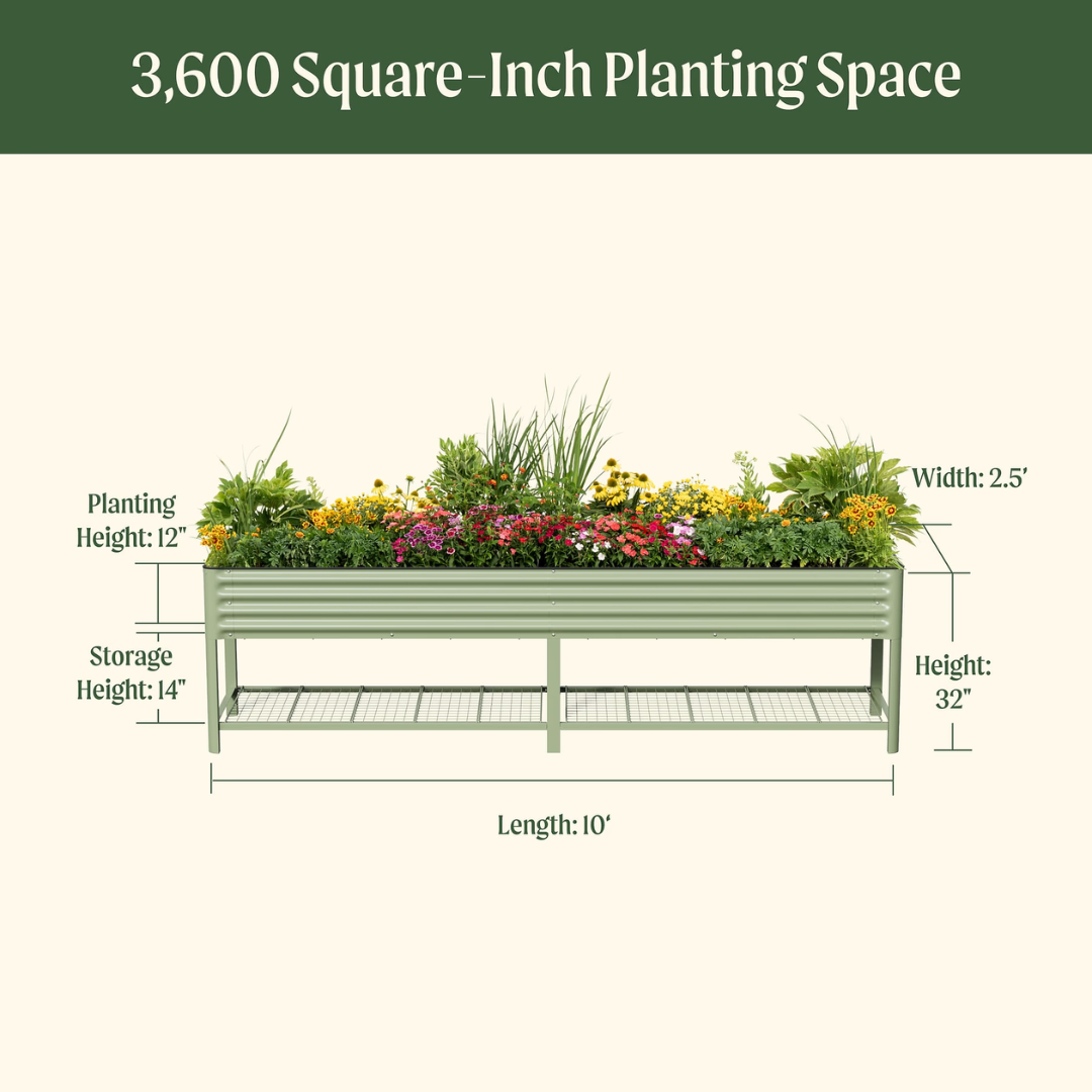 Vego Elevated Garden Bed - Jumbo Series 2.5' x 10'