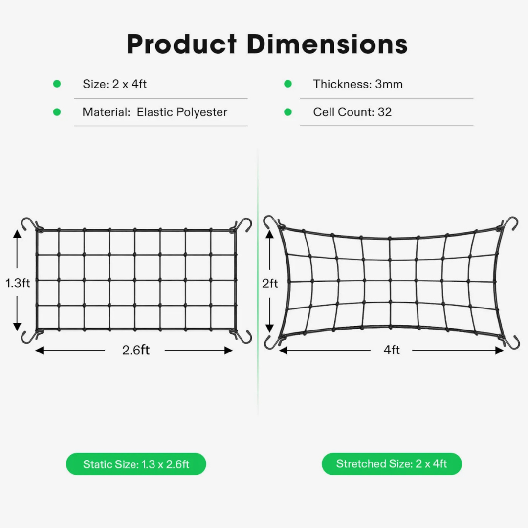 Vivosun 2 x 4Ft. Elastic Trellis Netting with 4 Hooks