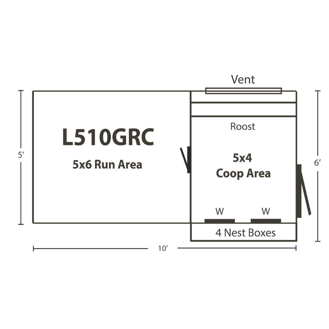 Bird in Hand 5×10 Lean-To Combination Chicken Coop
