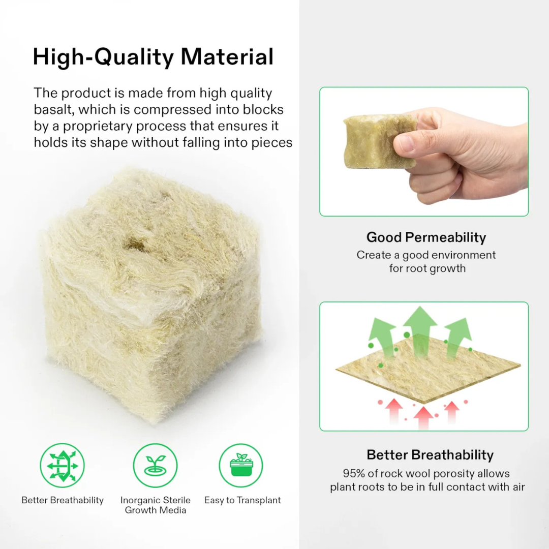 Vivosun 1.6" Rockwool Grow Cubes