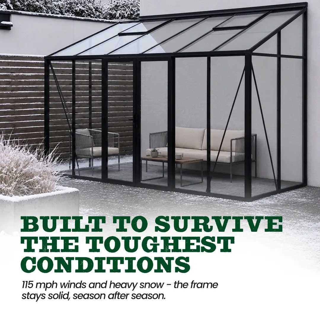 YourGreenhouses Scandiglas Lean-To Greenhouse
