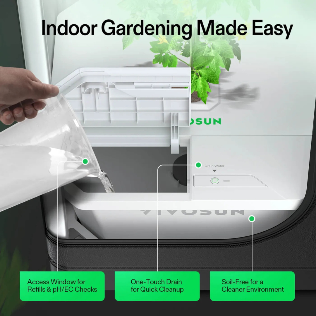 Vivosun VGrow DWC Hydroponics Growing System Kit for VGrow Smart Grow Box, 4-Gallon Deep Water Culture with Air Stones and Rapid Rooters, Not Compatible with E42A+