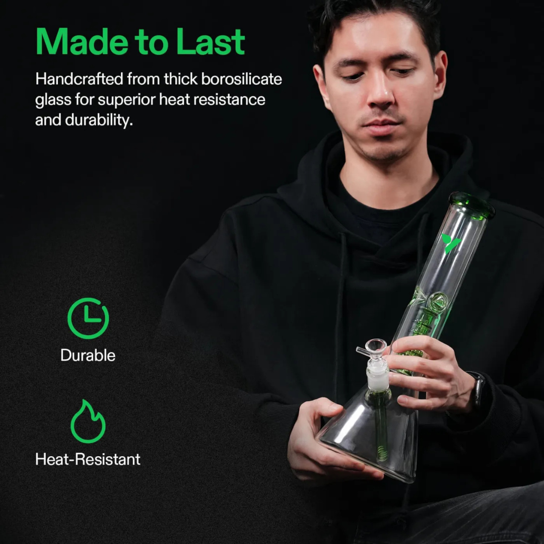 Vivosun Classic Beaker Bong – Sleek Glass Water Pipe with Dual Filtration & Ice Catcher