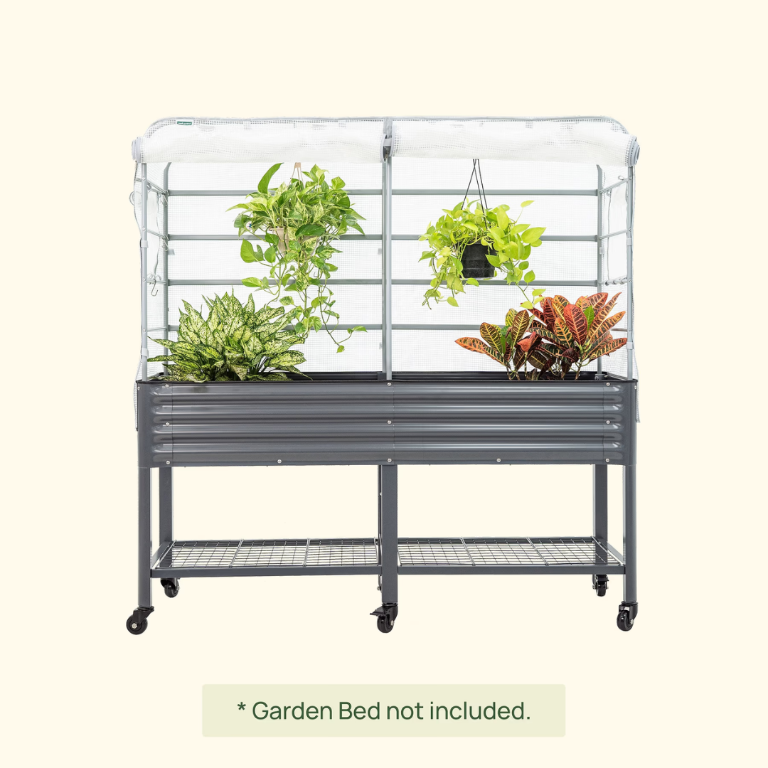 Vego Greenhouse Frost Cover & Trellis System for Elevated Bed
