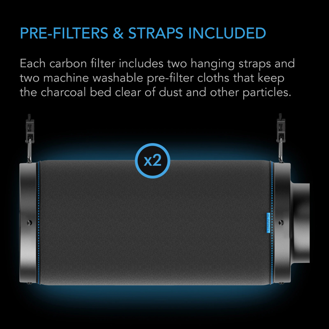 AC Infinity Duct Carbon Filter 4" Extra Long with Australian Charcoal