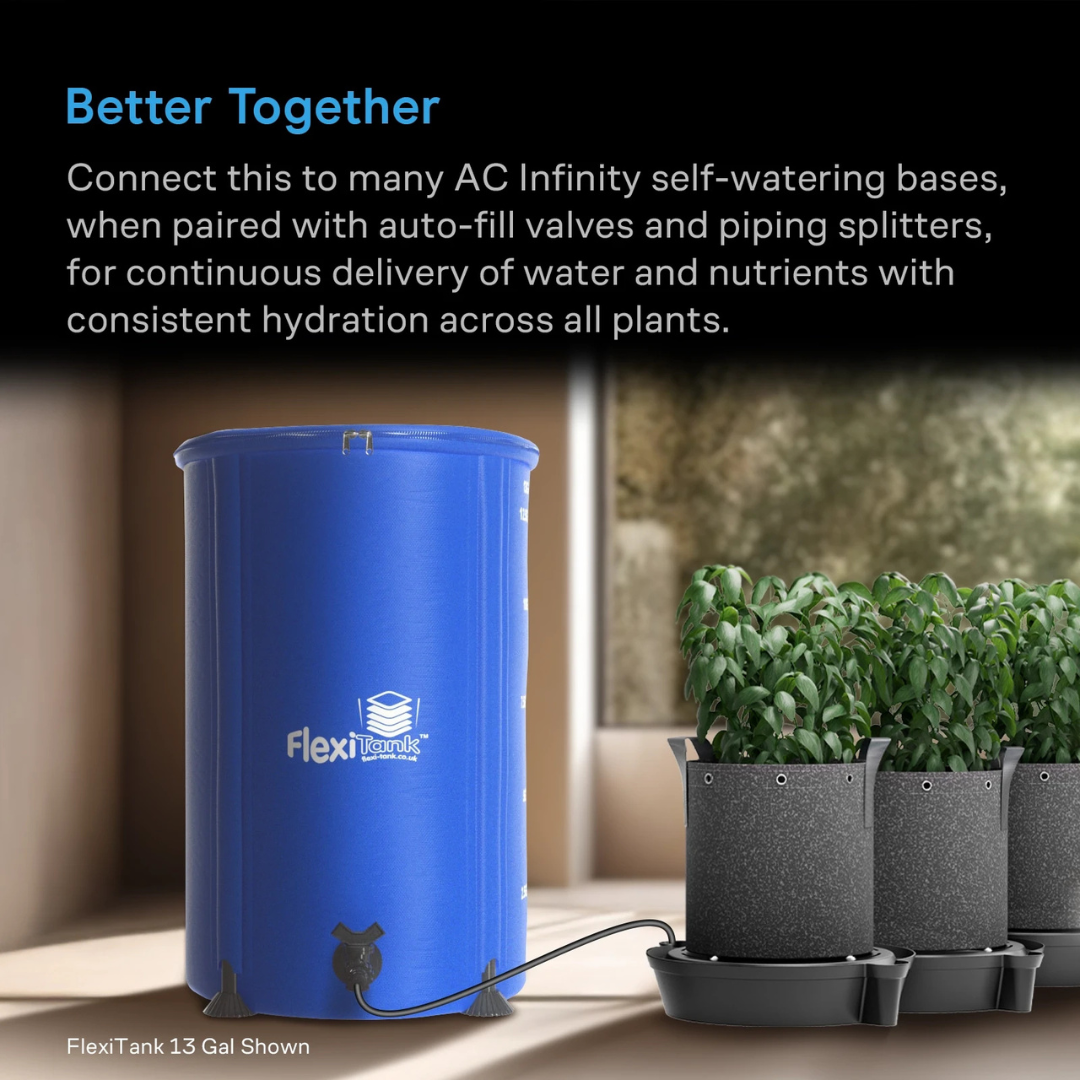 AC Infinity FlexiTank 6.6 Gallon Collapsible Reservoir with Click Fit Adapter and Filter