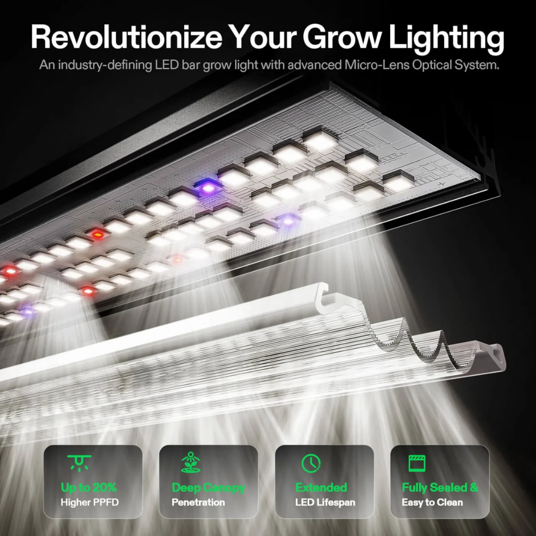 Vivosun AeroLight 850W LED Grow Light, Indoor Plant Light Bars with Circulation Fan for Grow Tent Cooling Ventilation, Tunable Full Spectrum, Support App Control, GrowHub Compatible, 5x5ft Coverage