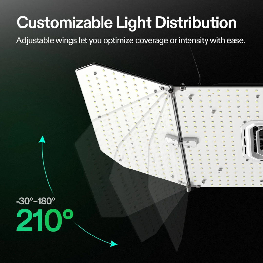 Vivosun AeroLight Wing AW200SE Full Spectrum LED Grow Light 200W, with Integrated Circulation Fan, Compatible with APP, 4 x 2 Ft. Coverage