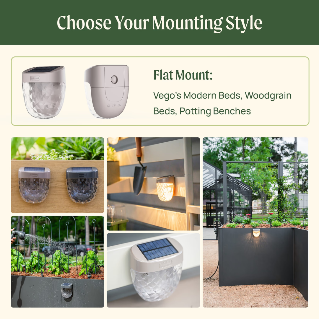 Vego Diamond Garden Solar Light - Flat Mount