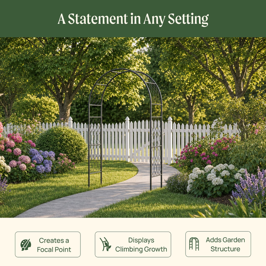 Vego Round Garden Arch - Lattice Frame