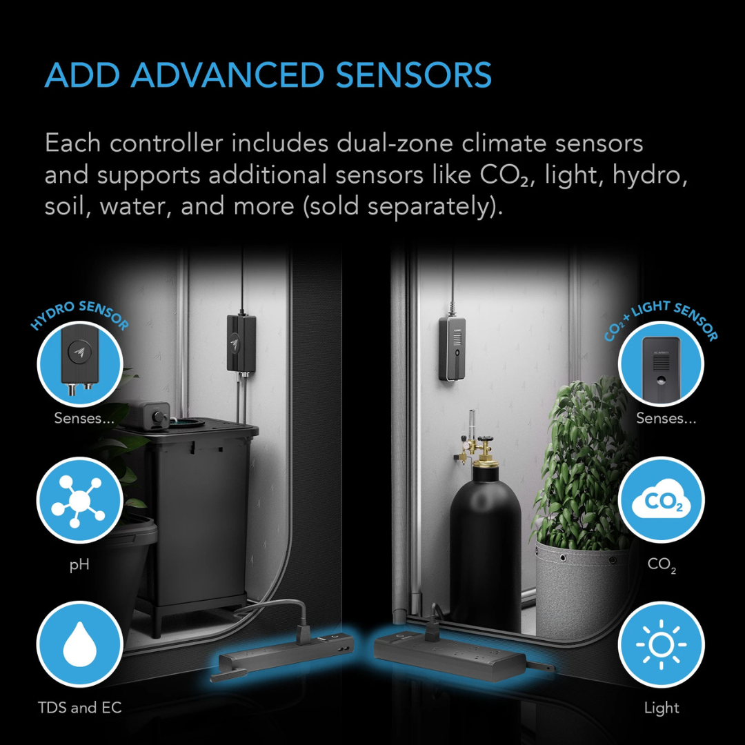 AC Infinity OUTLET AI+, Environment Controller 8-Outlet, with Temp Humidity VPD Sensor