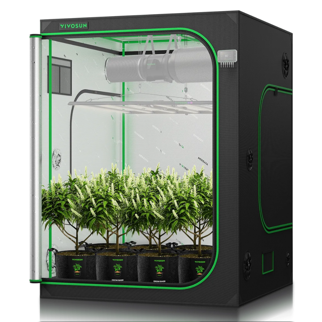 Vivosun Grow Tent 5x5 S558, High Reflective Mylar with 1680D Oxford Canvas & Heavy-Duty Metal Support 60"x60"x80"