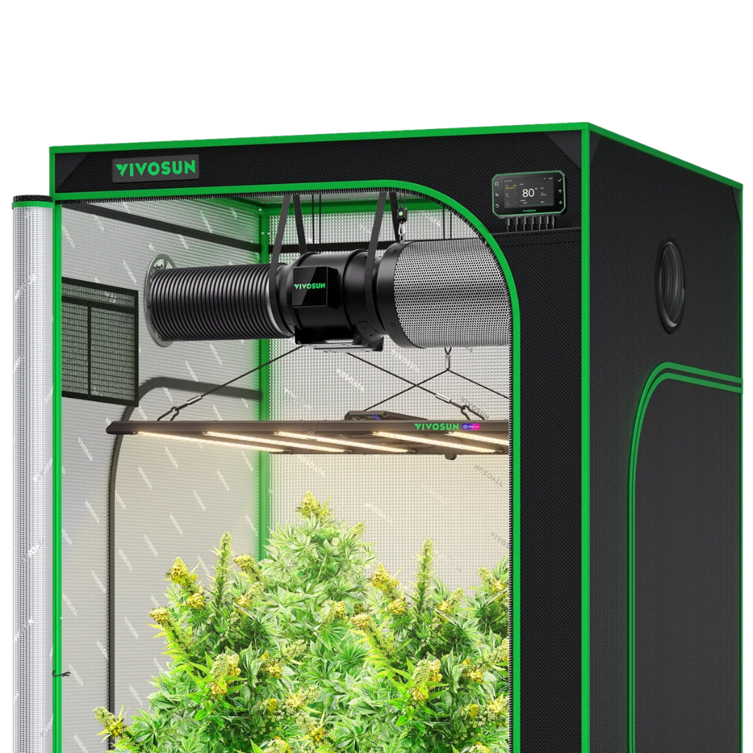Vivosun Smart Grow Tent Kit 4x4, 4-Plant Complete System, with WiFi E42A+ Controller, LumaLight 500W LED Grow Light, 6-inch AeroZesh G6 Ventilation Combo