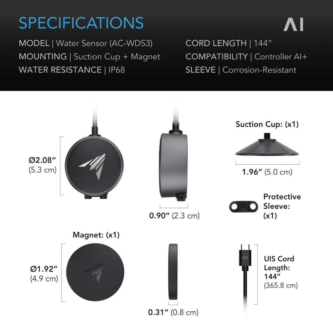 AC Infinity AI Water Sensor, for Liquid Presence Detection, IP68