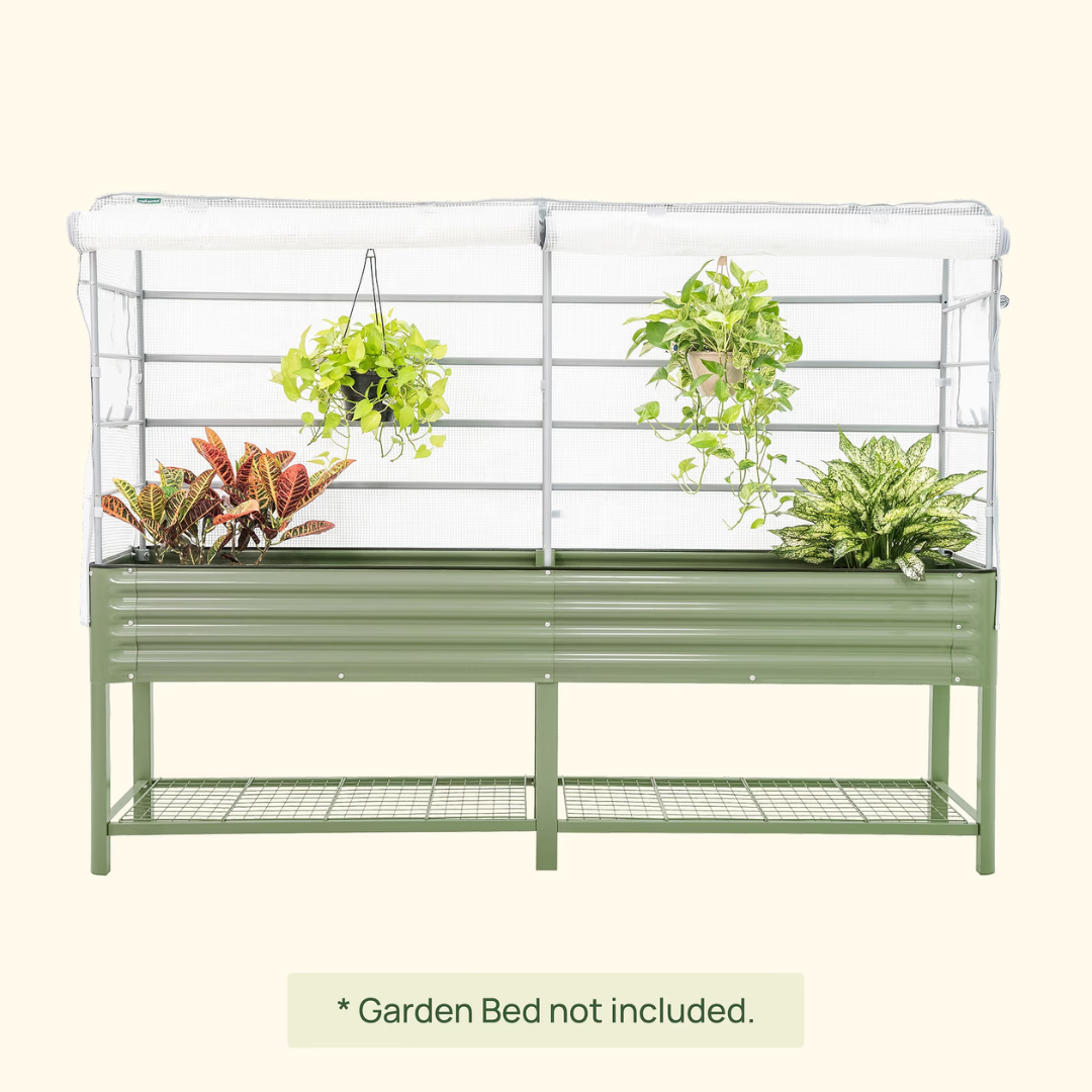 Vego Greenhouse Frost Cover & Trellis System for Elevated Bed