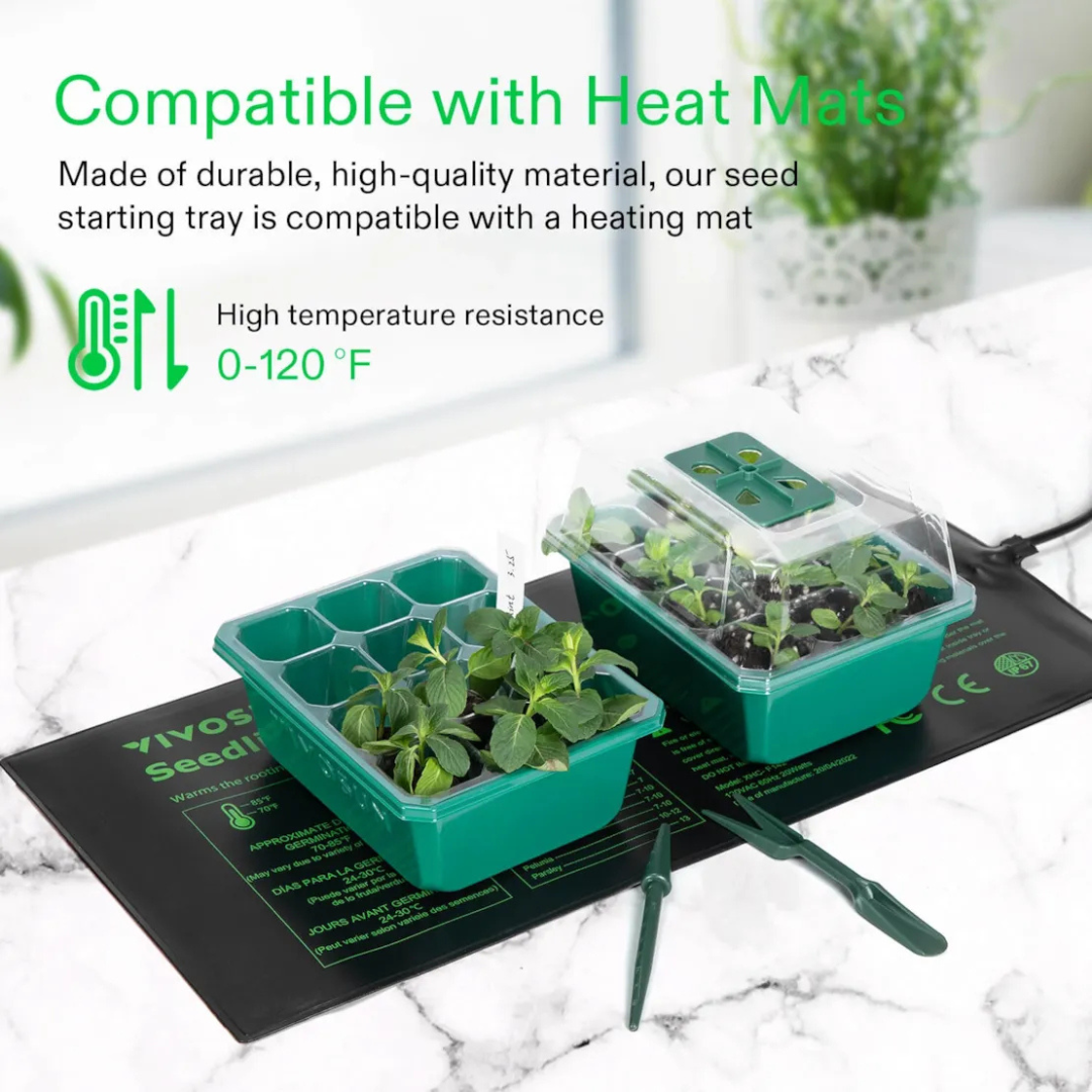 Vivosun Seedling Combo w/ 3-Pack 10"x20.75" Heat Mat and 6-Pack Seed Starter Trays