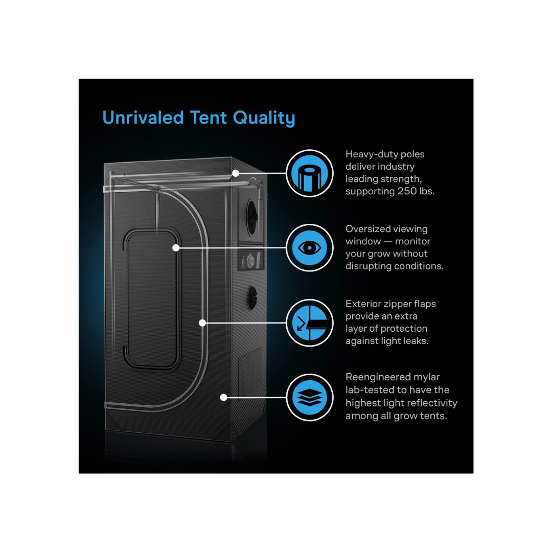 AC Infinity AI Grow Tent System 4x4, Integrated Controls with Dynamic AI, 4-Plant Kit