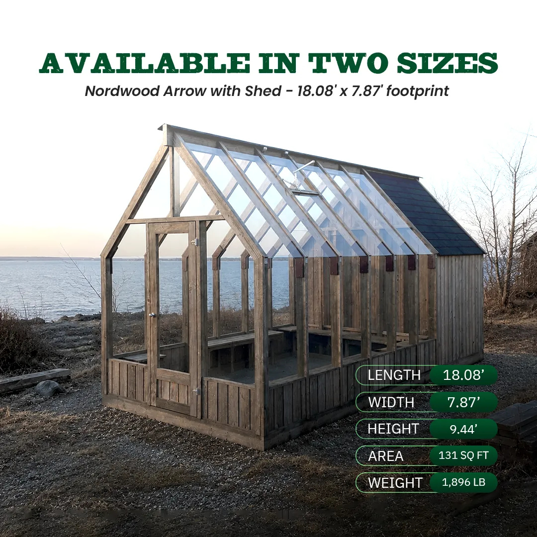YourGreenhouses Inc Nordwood Arrow Greenhouse With Shed
