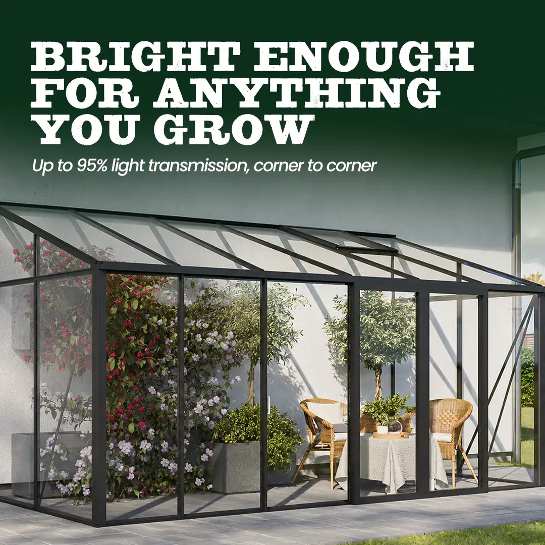 YourGreenhouses Scandiglas Lean-To Greenhouse