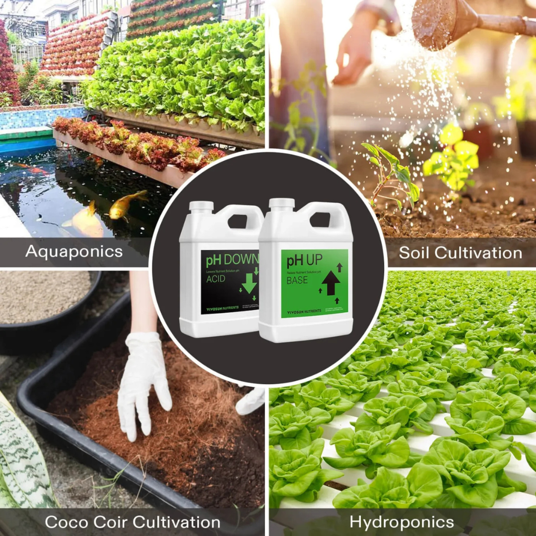 Vivosun pH Up & pH Down Kit, Liquid Fertilizer for All Plants and All Growing Systems, 1 Quart Each