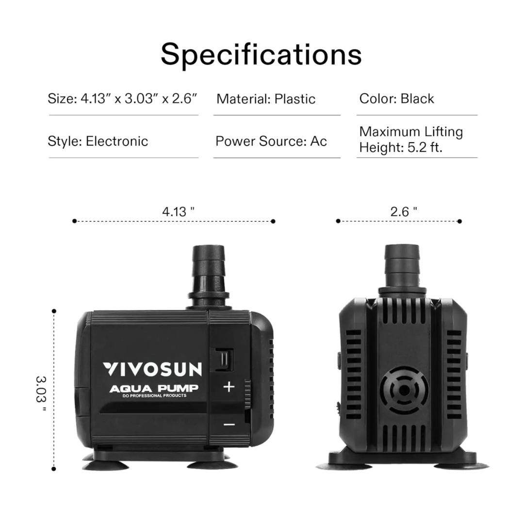 Vivosun 400GPH Submersible Pump for Fish Tank