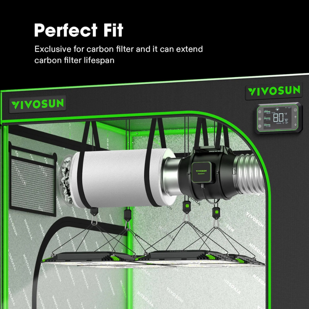 Vivosun Inch Prefilter for 8" Carbon Filter, White, 2 Pack
