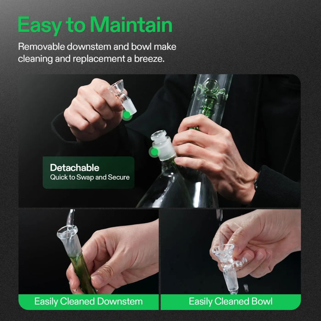Vivosun Classic Beaker Bong – Sleek Glass Water Pipe with Dual Filtration & Ice Catcher
