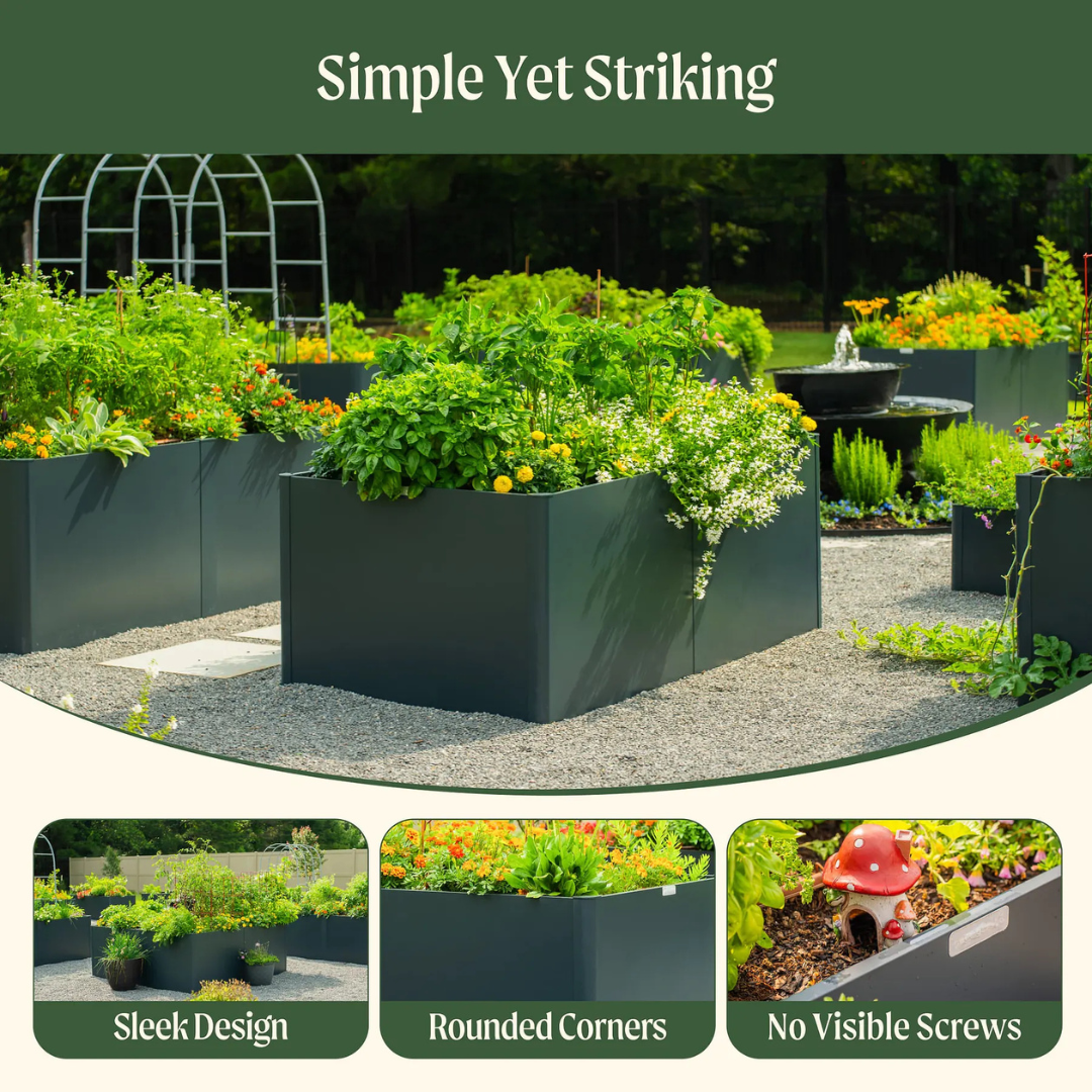 Vego 32" Extra Tall Modern Pro 27" x 83" Metal Raised Garden Bed