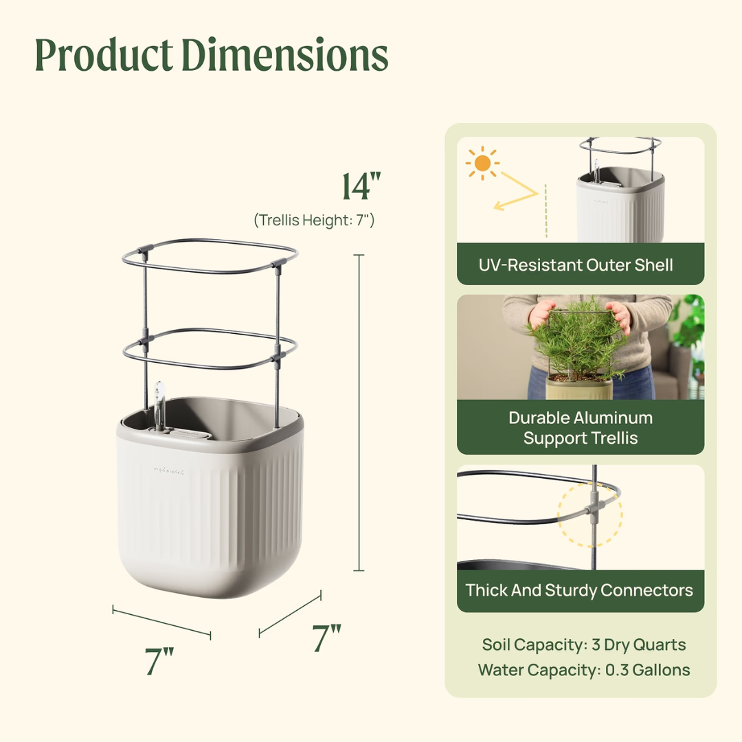 Vego EZ Self-Watering Mini Planter Pot with Trellis