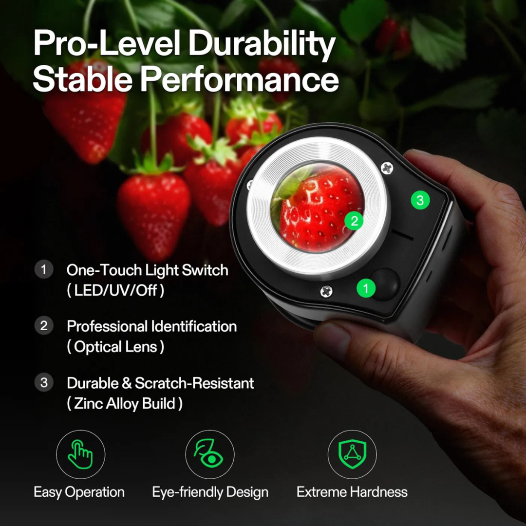Vivosun 30X Rechargeable Loupe Magnifier with Optical Glass Lens and Lights