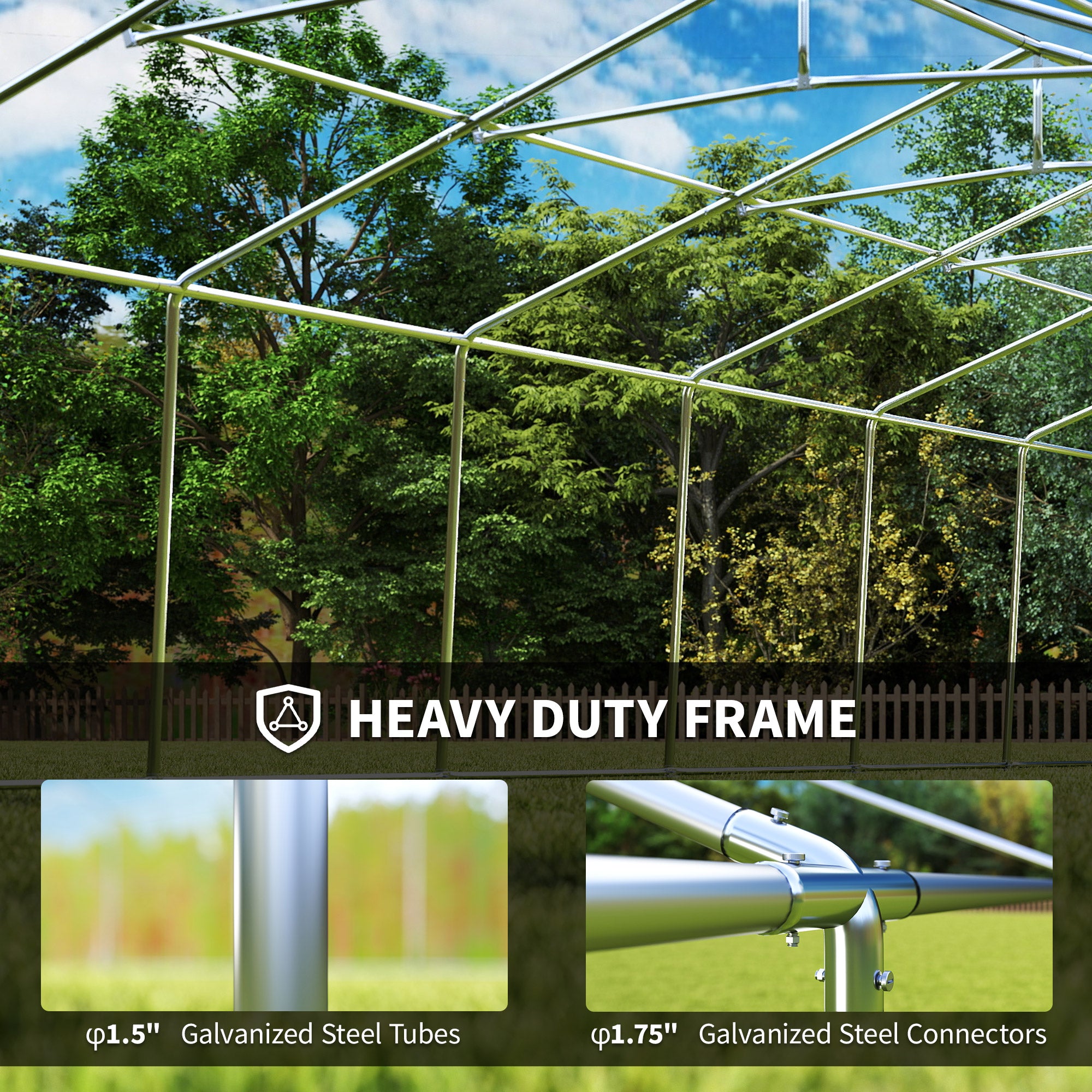 20 x 33 ft Heavy Duty Party Tent Outdoor Gazebo Wedding Tent Event Shelter Carport BBQ with - View 4