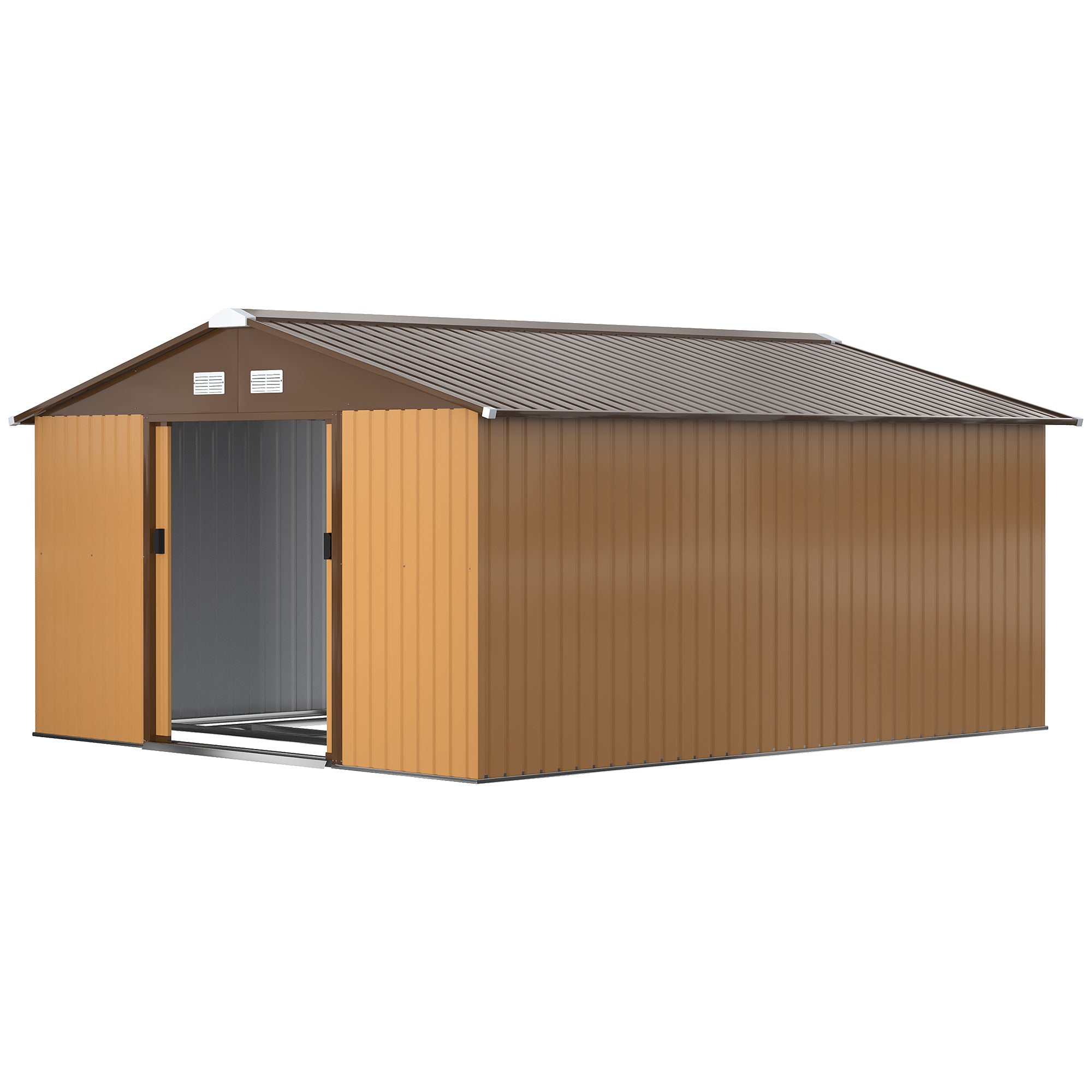 Garden Metal Shed, Storage Shed Utility Storage with Double Locking Doors for Bike, Yard Tools,