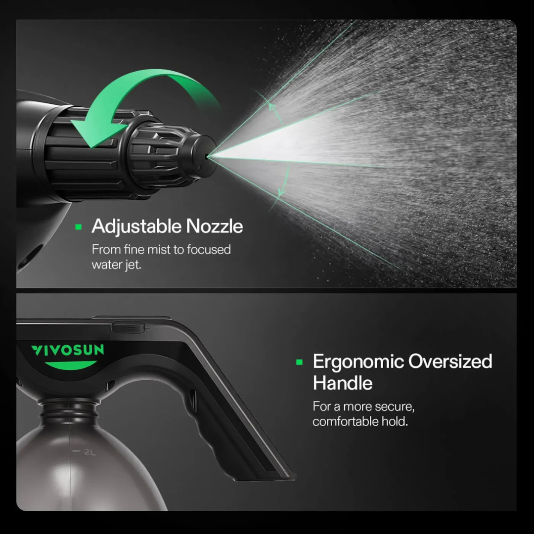 Vivosun Battery Powered Sprayer 0.5Gallon, Electric Spray Bottle USB Rechargeable, 2.2 Ah Battery