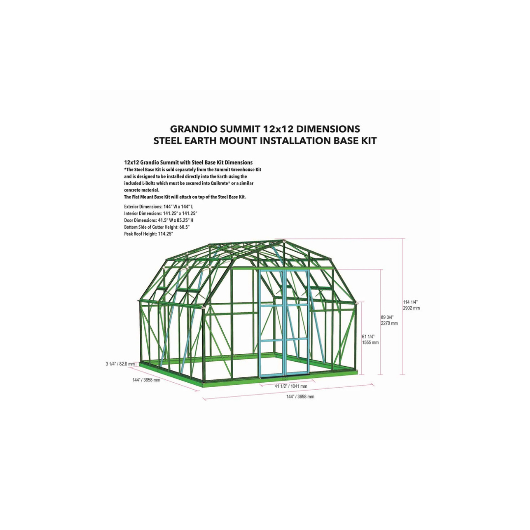 Grandio Summit 12x12 Greenhouse Kit