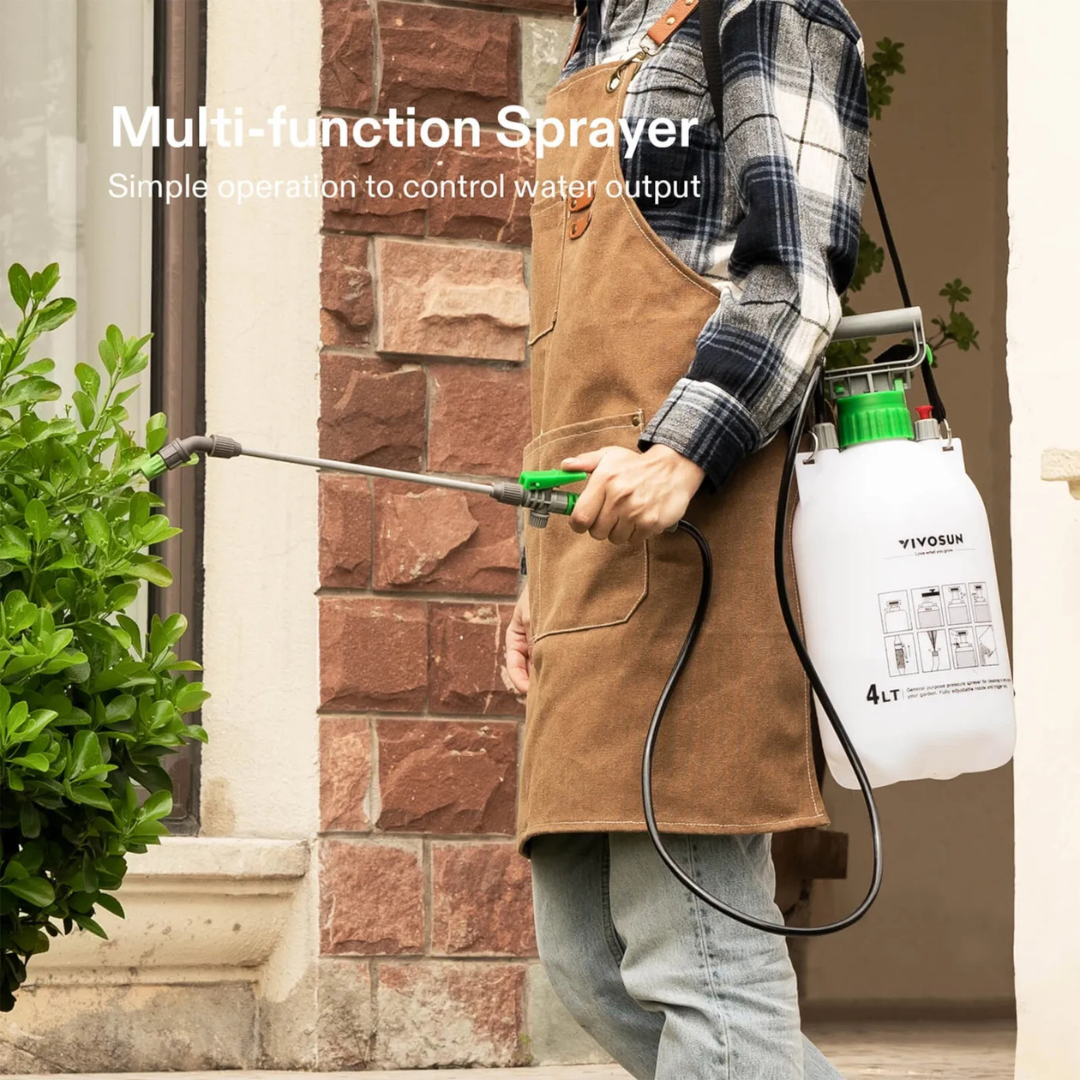 Vivosun 1 Gallon Pressure Sprayer 3 Water Nozzles with Adjustable Shoulder Strap