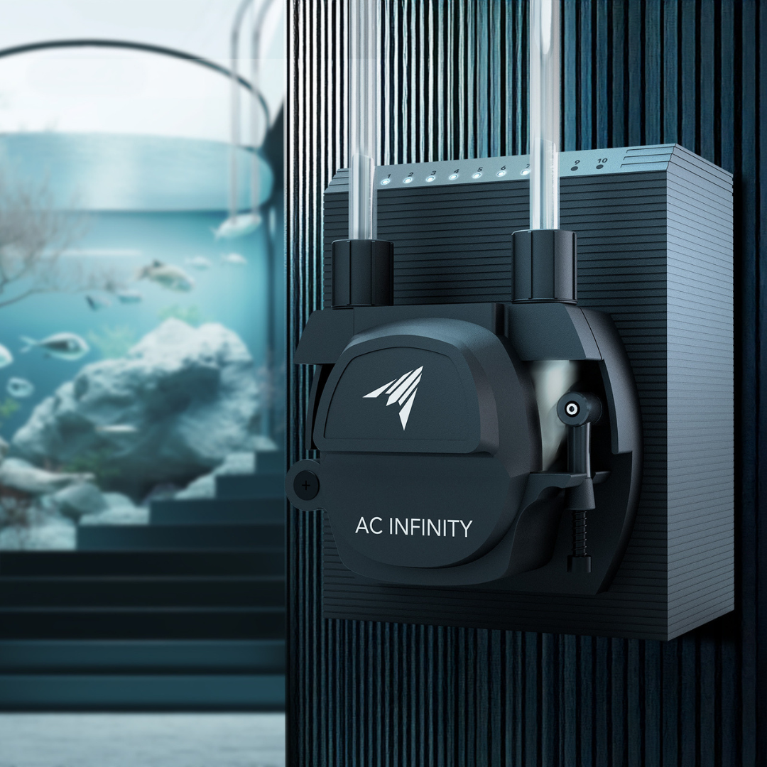 AC Infinity Peristaltic Pump, Two-Outlet Dosing for Hydroponics, 10-Level Control, 21 to 210 ml/min