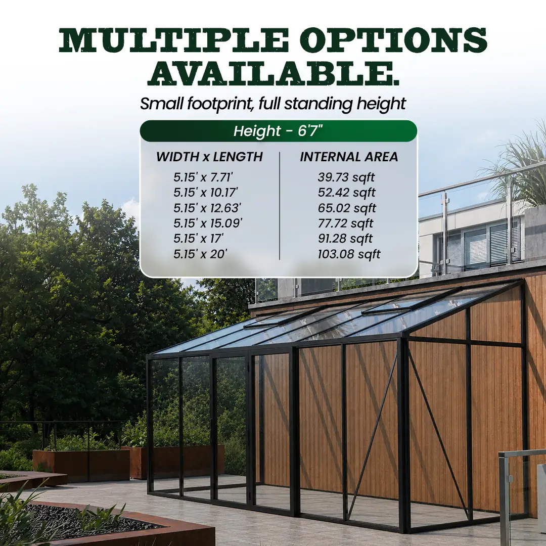YourGreenhouses Scandiglas Lean-To Greenhouse