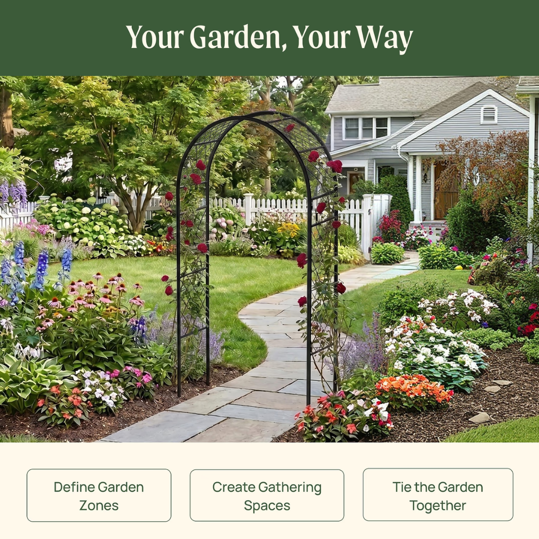 Vego Round Garden Arch - Lattice Frame