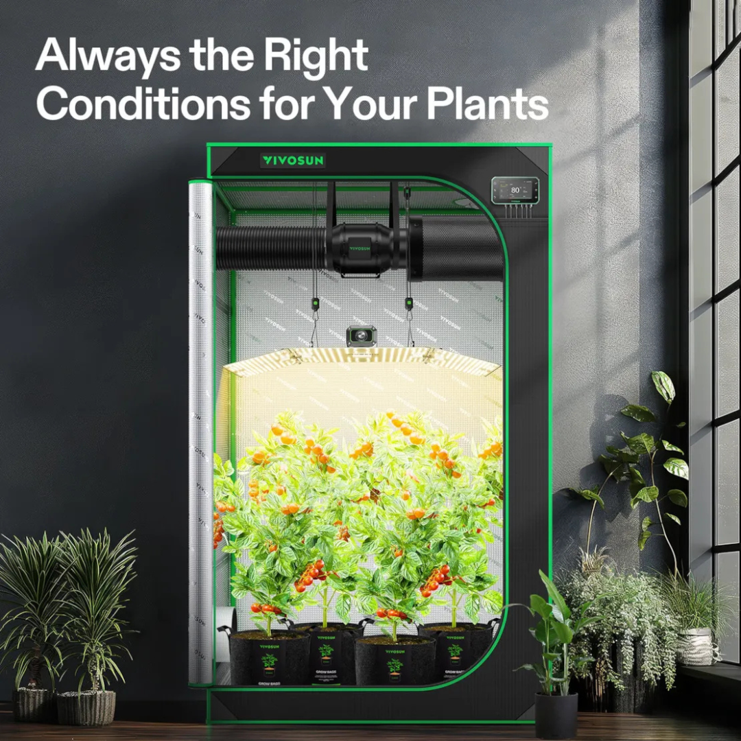 Vivosun Smart Grow Tent Kit, 4 × 4ft 4-Plant System, WiFi-Integrated Automatic Grow System with Full Spectrum LED Grow Light, Efficient Ventilation System with GrowHub E42A+ Controller