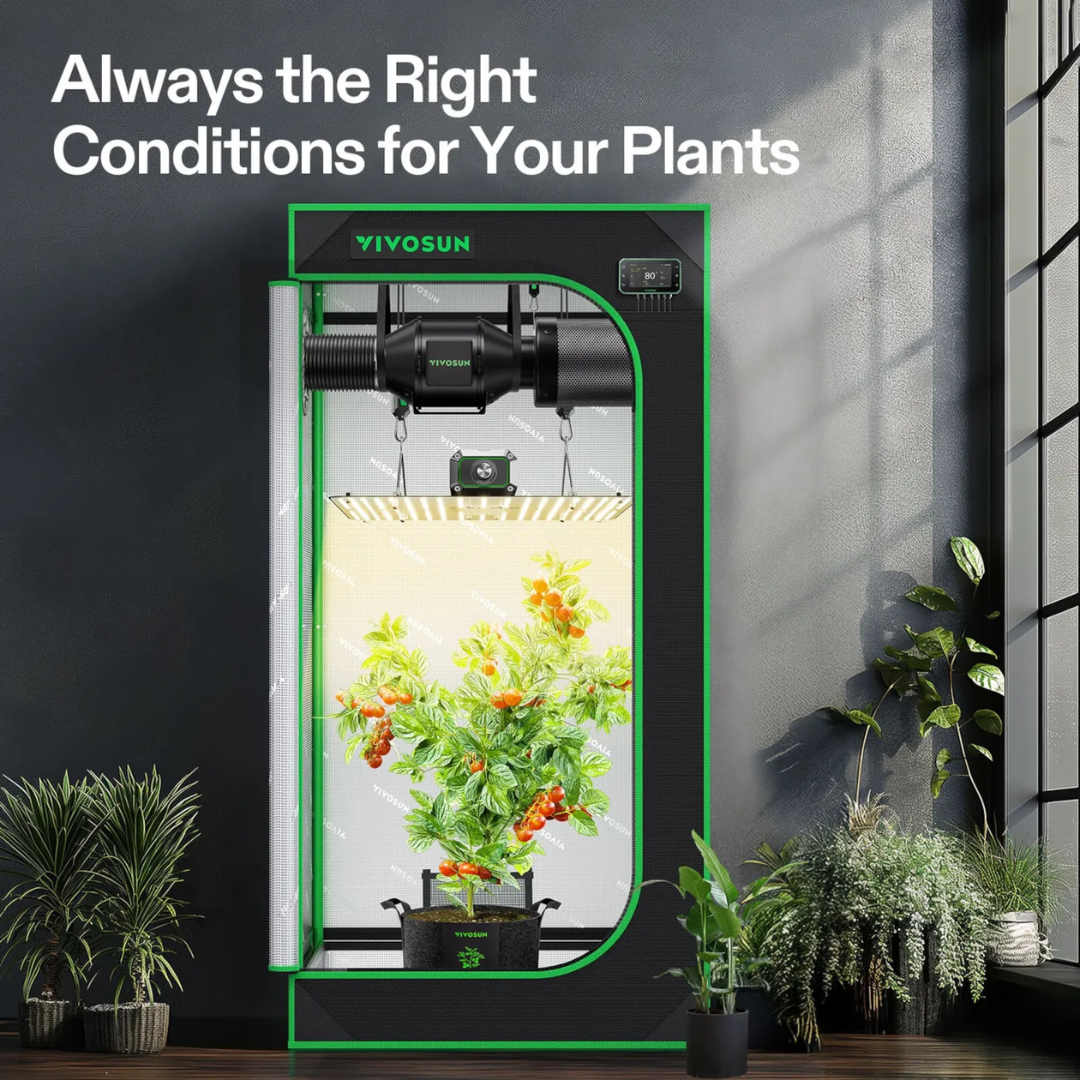 Vivosun Smart Grow Tent Kit, 2 × 2ft 1-Plant System, WiFi-Integrated Automatic Grow System with Full Spectrum LED Grow Light, Efficient Ventilation System with GrowHub E42A+ Controller