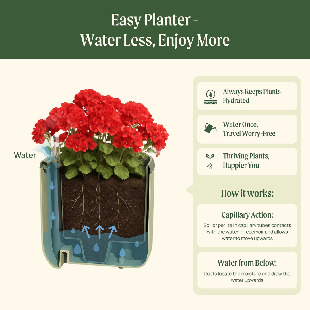 Vego EZ Self-Watering Mini Planter Pot with Trellis
