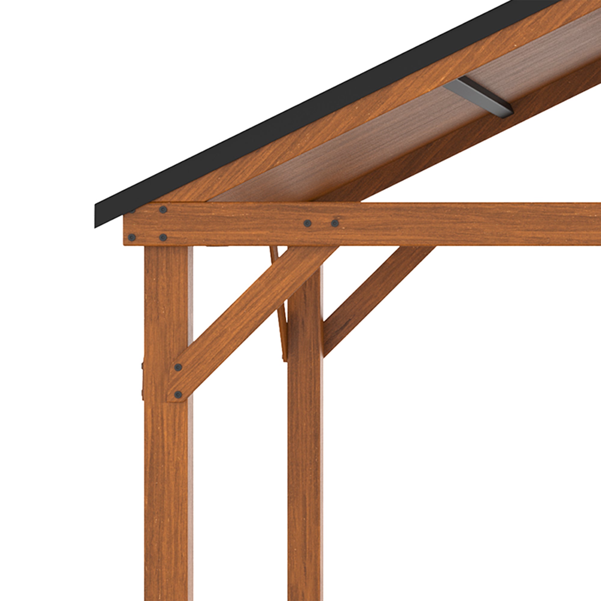 11' x 12' Hardtop Gazebo with Wooden Frame and Waterproof Asphalt Roof, Permanent Pavilion Gazebo - View 8