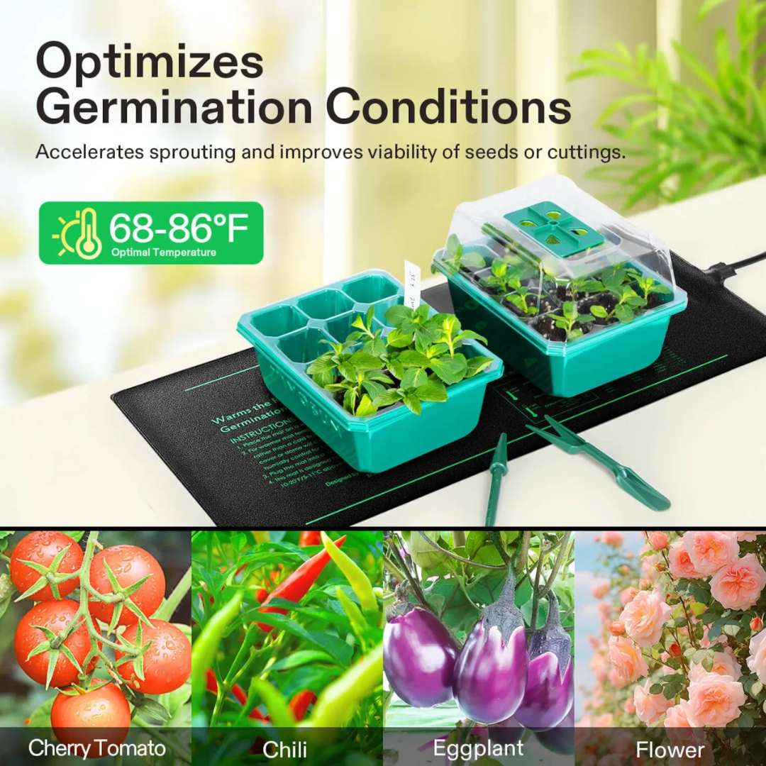 Vivosun 10″x20.75″ Seedling Heat Mat and Digital Thermostat Combo Set MET Standard