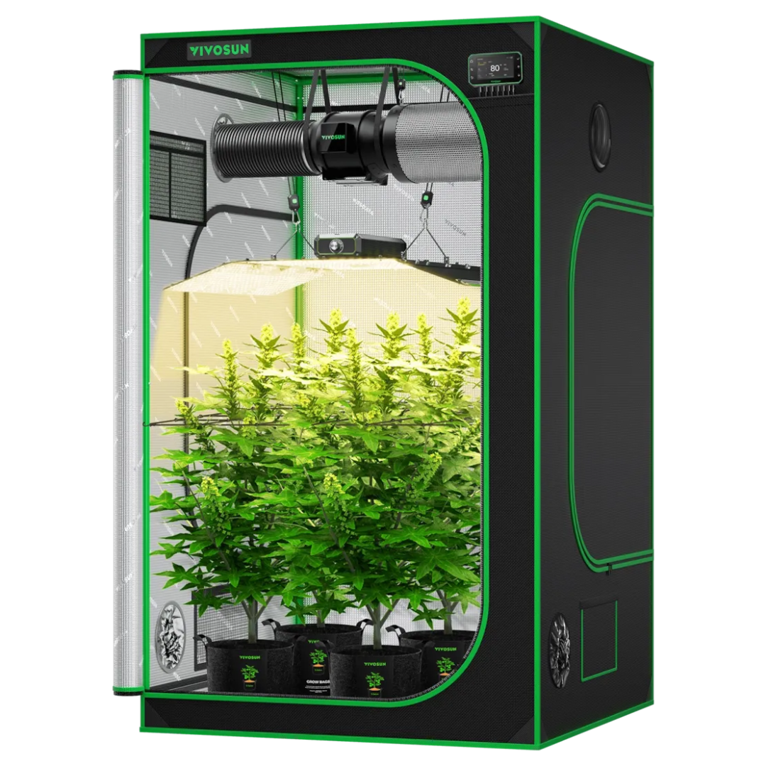 Vivosun Smart Grow Tent Kit, 4 × 4ft 4-Plant System, WiFi-Integrated Automatic Grow System with Full Spectrum LED Grow Light, Efficient Ventilation System with GrowHub E42A+ Controller