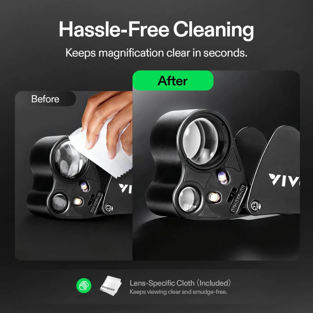 Vivosun Jewelers Loupe Magnifier with LED Light Black