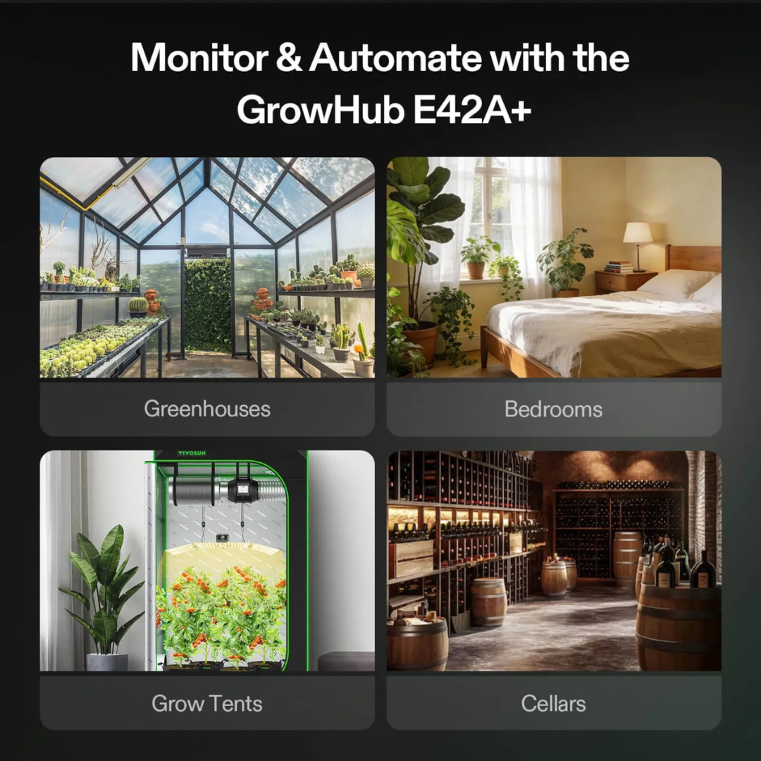 Vivosun 4-in-1 Sensor, Temperature and Humidity Monitoring with CO₂ and Light Detection, Compatible with GrowHub E42A+