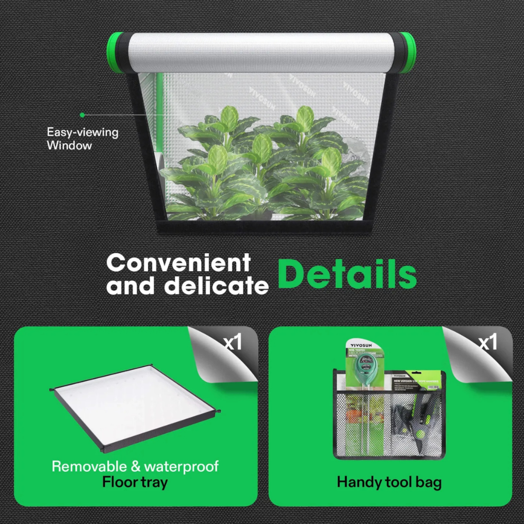 Vivosun 2-in-1 Grow Tent 4x5 D548, 6-8 Plants Use, with Multi-Chamber, 48″ x 60″ x 80″, For Indoor Plants Growing